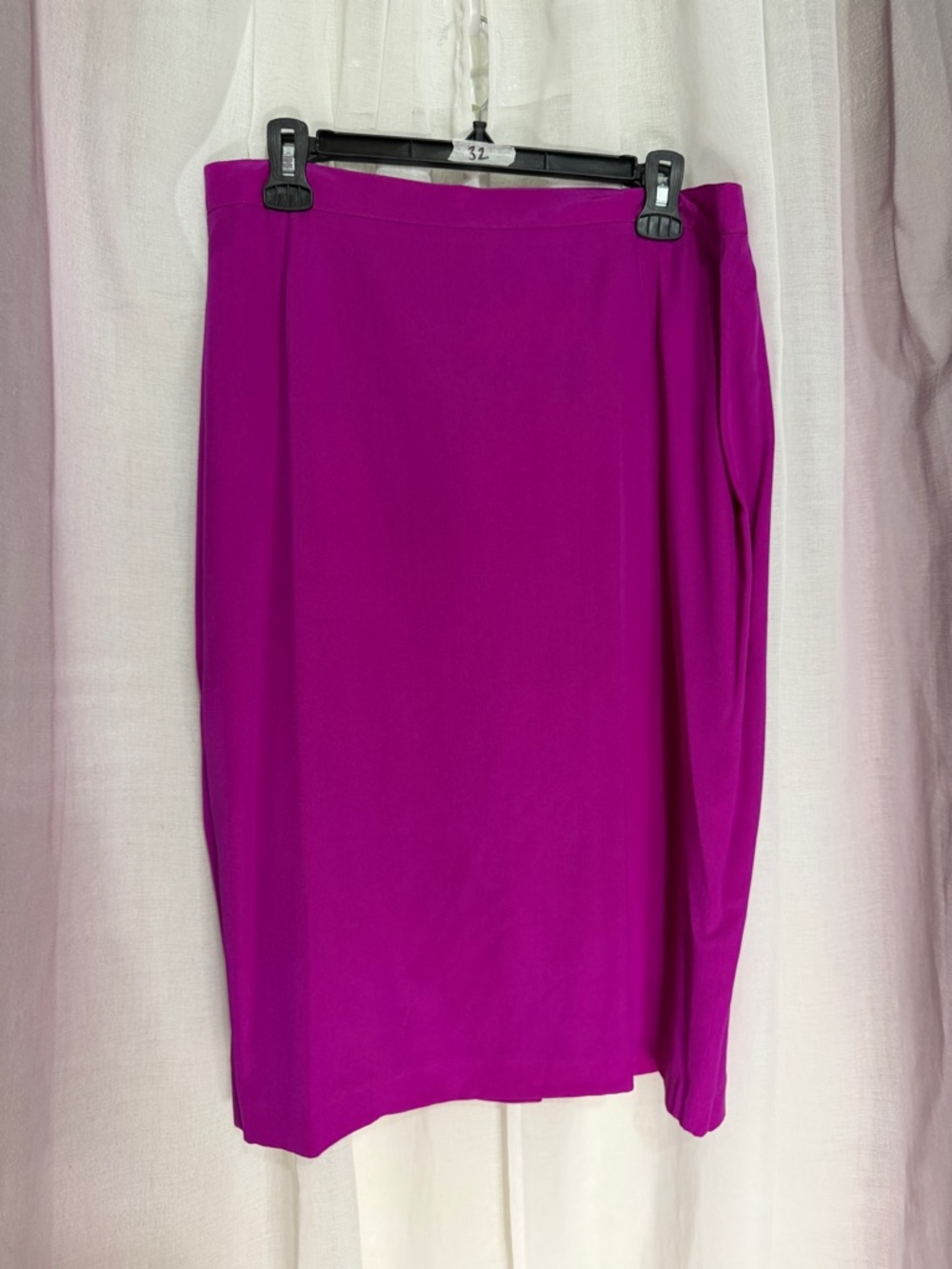 Magenta Pencil Skirt - Women's Classic Sleek Skirt 100% silk made in Italy